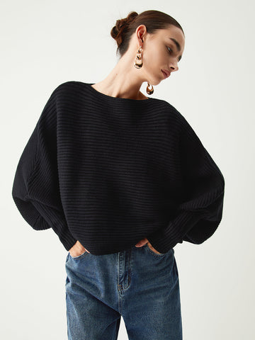 Slouchy Oversized Graceful Rib Crop Sweater