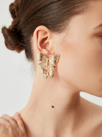 Double Charming Butterflies Earrings