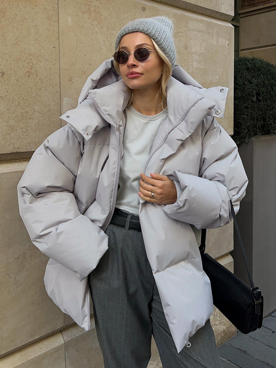 Oversized Quilted Graceful Puffer Down Coat