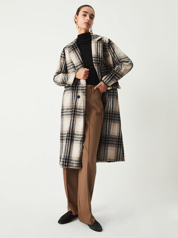 Glen Check Graceful Longline Coat