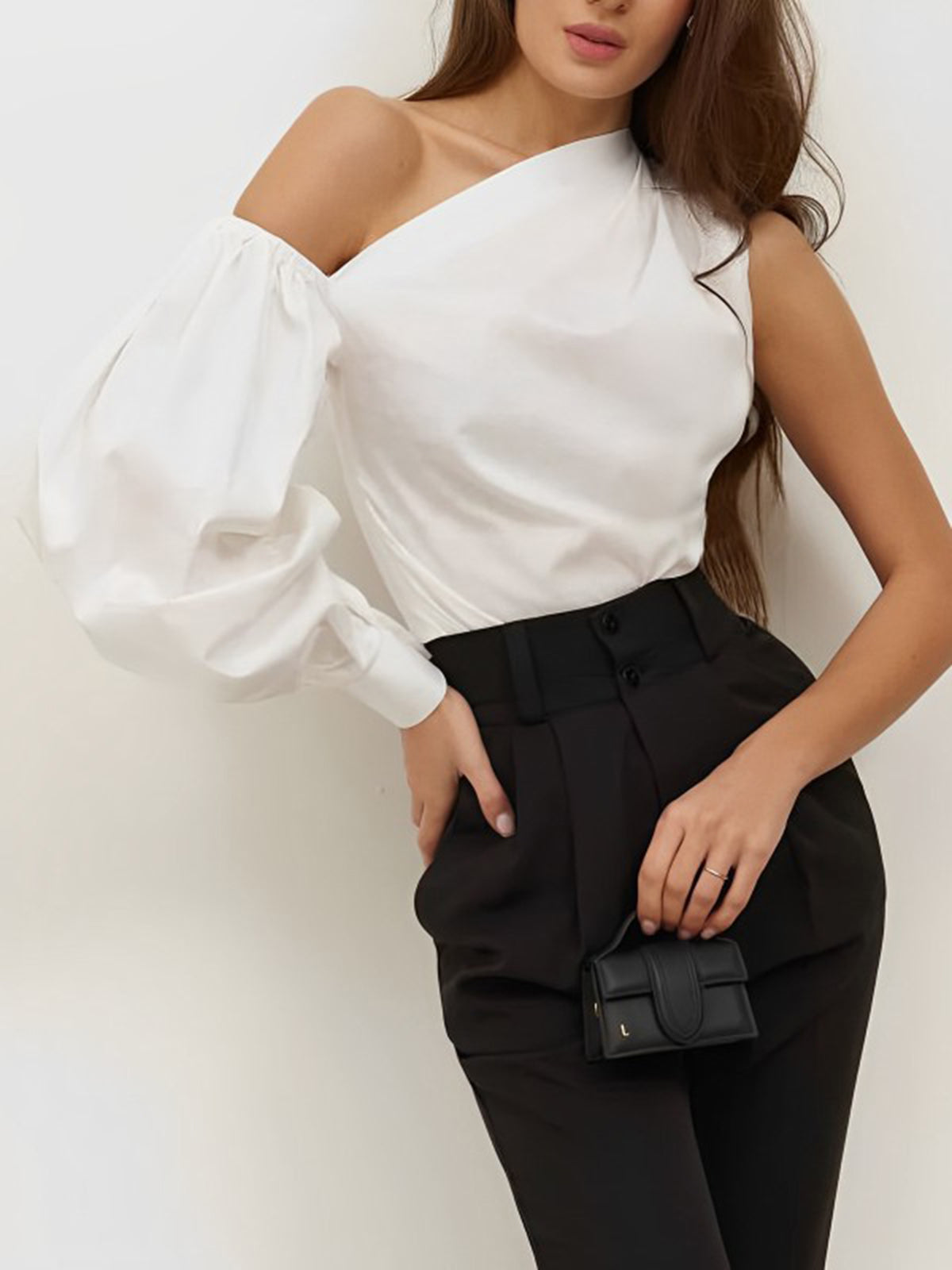 Asymmetrical Off Graceful Shoulder Blouse