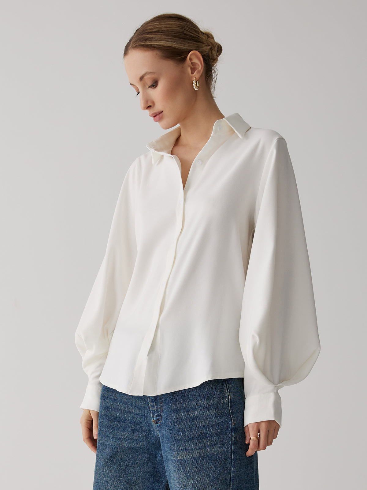 Solid Casual Graceful Button Shirt