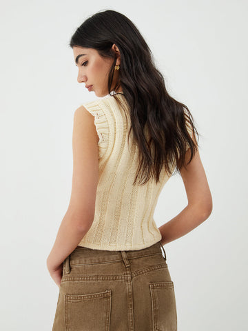 Drawstring Crochet Graceful Sweater Vest