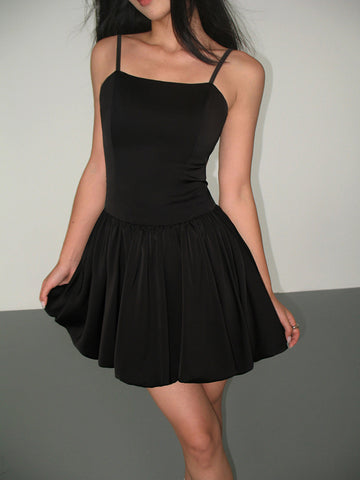 Solid Cami Graceful Short Dress