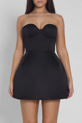 Baby Bustier Mini Trendy Dress - Black