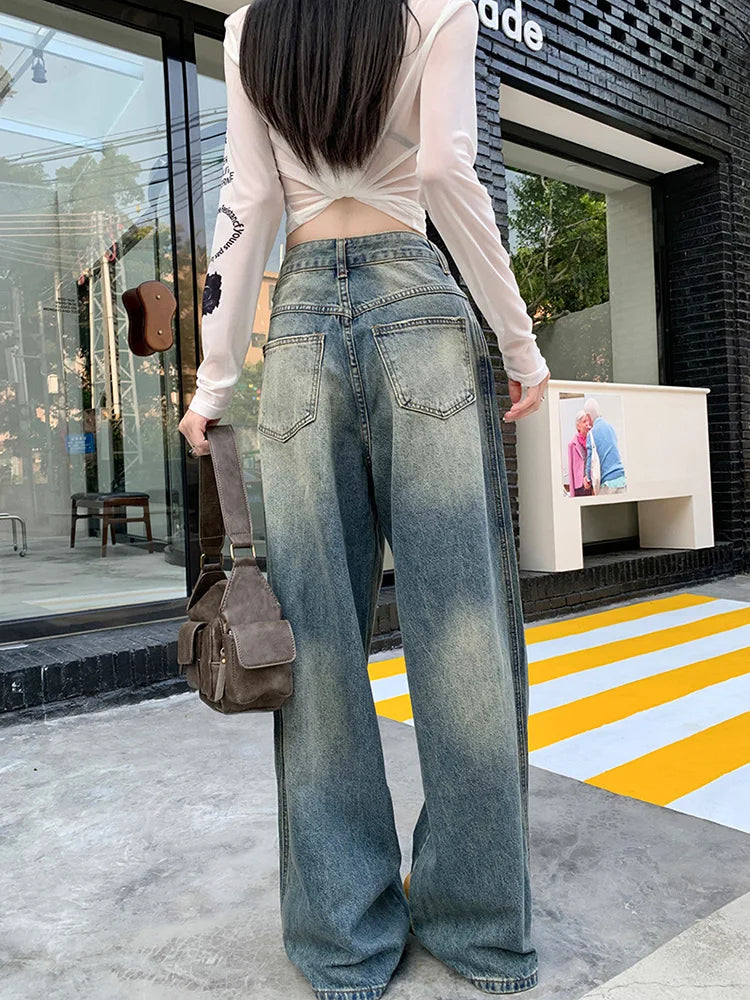 Streetwear Belted Do old Wide Leg Jeans