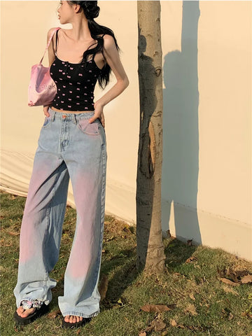 Streetwear Fashion Baggy American Loose Wide Leg Jeans