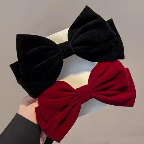 Black Red Velvet Elegant Fashion Ponytail Christmas Hair Accessory