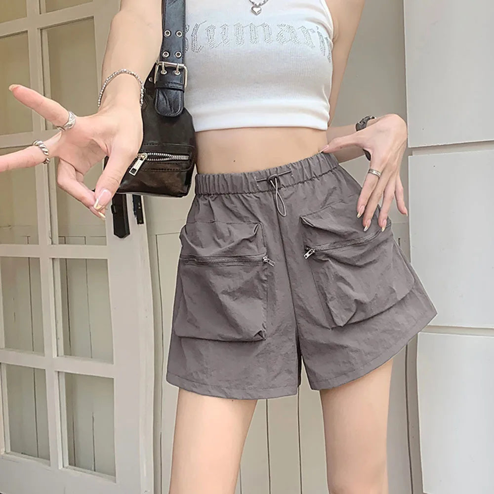 Black Cargo Pants Women's Summer Shorts