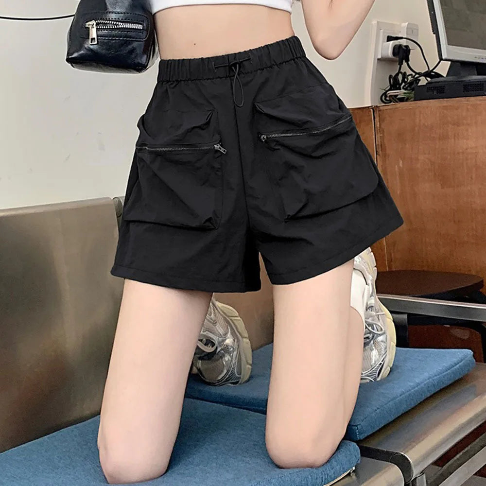 Black Cargo Pants Women's Summer Shorts