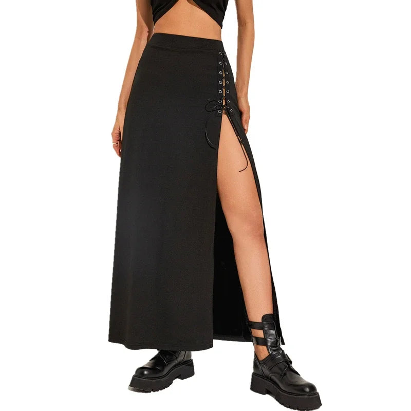 Black Sexy Split Casual All-Match Skirt