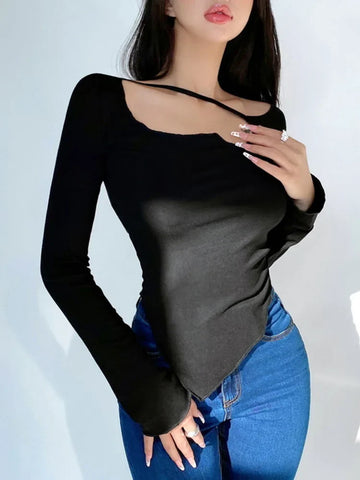 Slim Irregular Thin Hot Crop Top