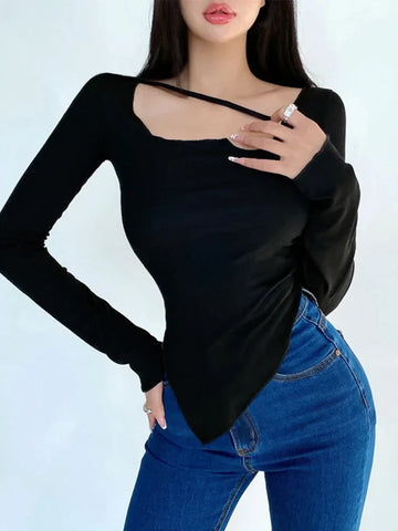 Slim Irregular Thin Hot Crop Top