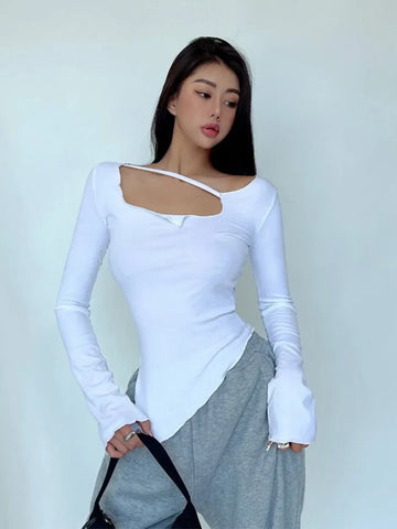 Slim Irregular Thin Hot Crop Top