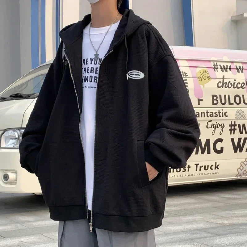 Spring Autumn Fashion Brand Ins Trend Large Size Y2K Zip Hoody