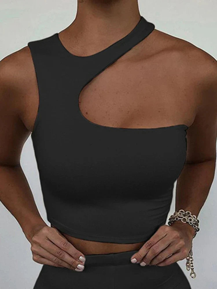 Cut Out Off Shoulder Crop Top