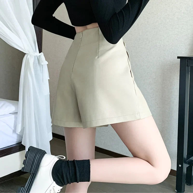 Autumn Winter High Waist Wide-leg Casual Boots Shorts