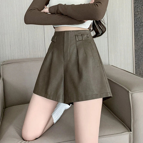 Autumn Winter High Waist Wide-leg Casual Boots Shorts