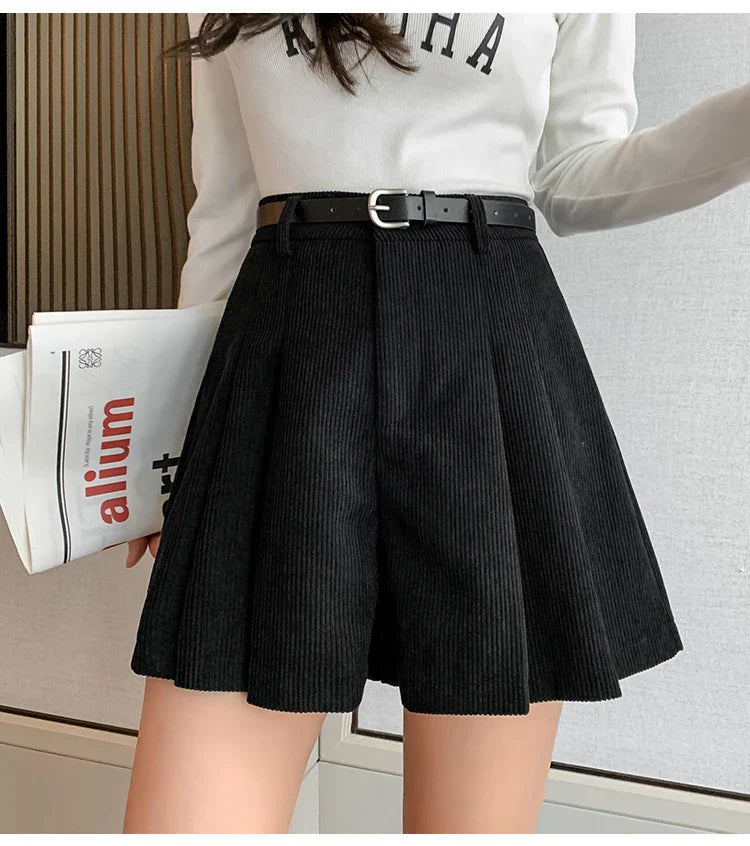 Autumn Winter Corduroy Wide-leg Fashion Shorts