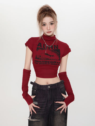 Pixel Eye Graphic Crop Top