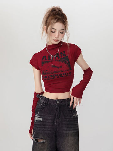 Pixel Eye Graphic Crop Top