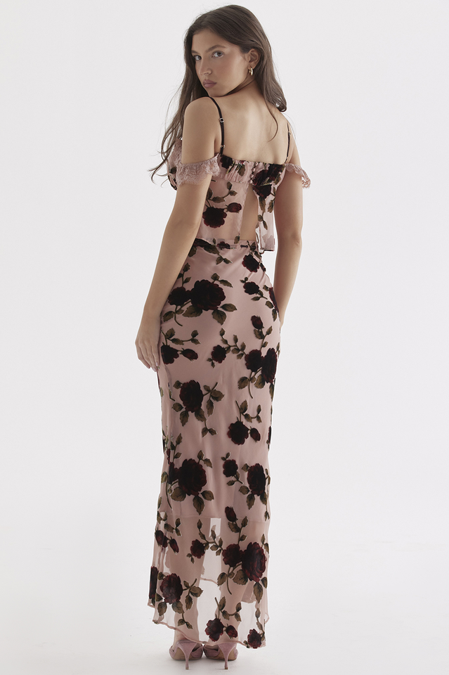 Pink Rose Dessert Top Graceful + Craft Skirt Set