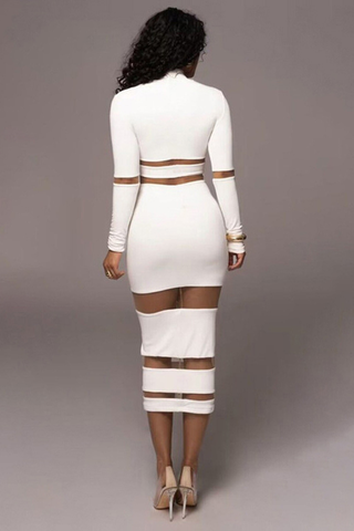 Stretch Chic Long Charming Sleeves Pencil Dress