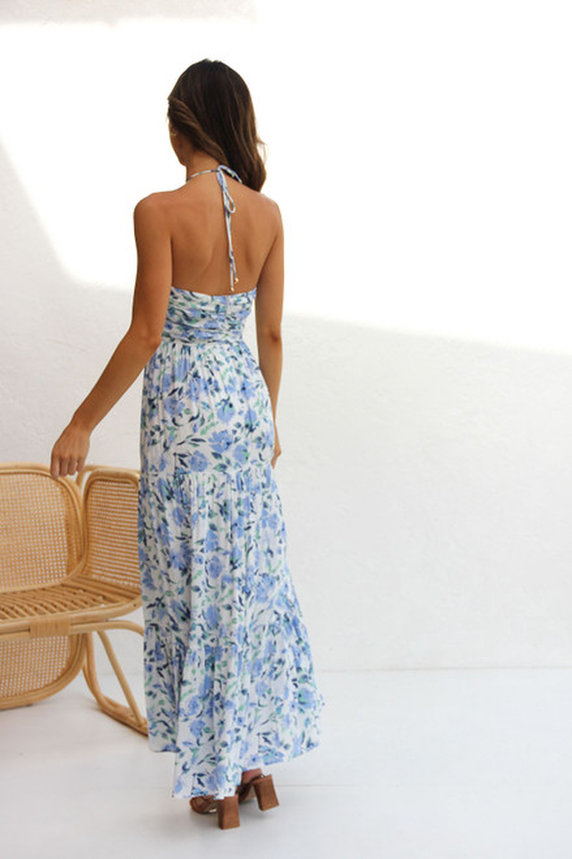 Asiah Halter Stylish Neck Maxi Dress