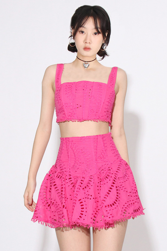 Cora Crop Top Charming + Skirt Set