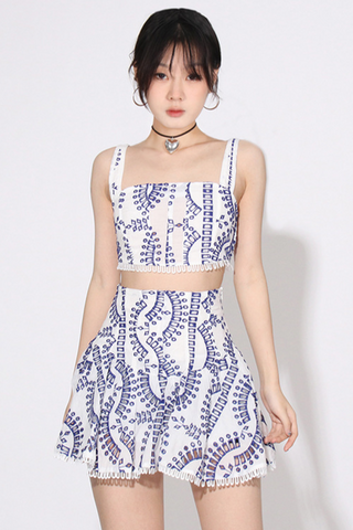 Cora Crop Top Charming + Skirt Set