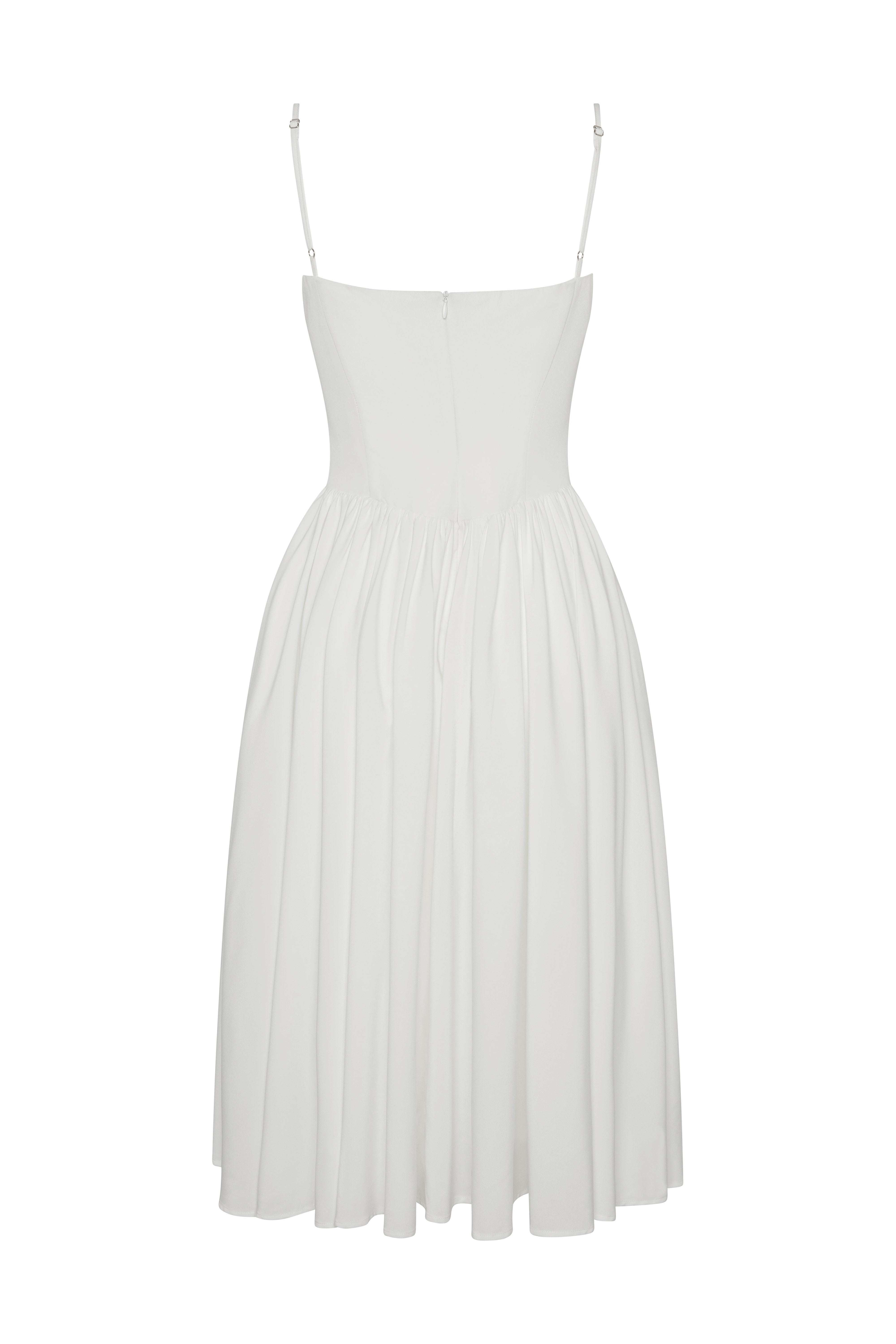 Ballerina Bustier Midi Trendy Dress - White