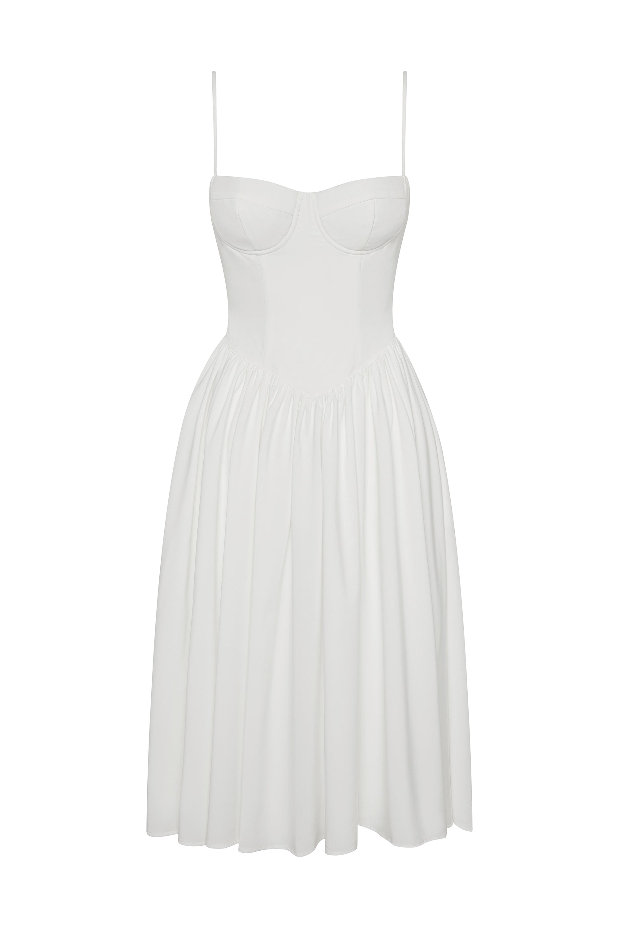 Ballerina Bustier Midi Trendy Dress - White