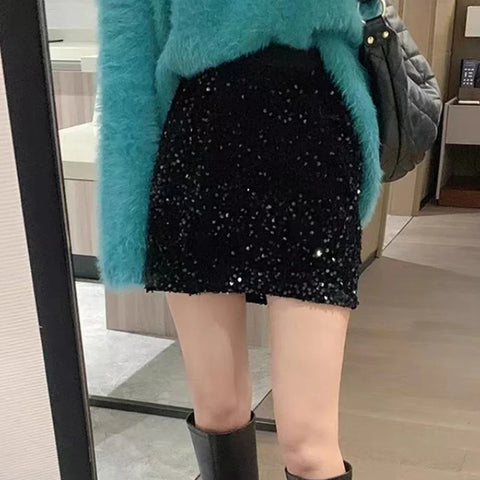 Stylish Comfy Sequins Short Skirt