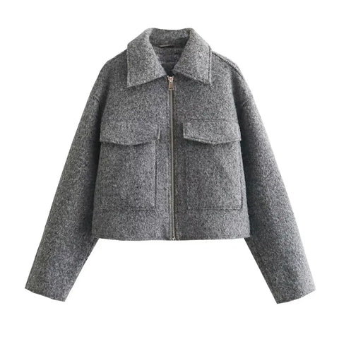 Autumn Winter Cropped Overcoat