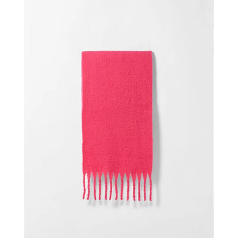 Tassels Scarf Women Thick Warm Simple Fashion Commuting Pure Color Scarf