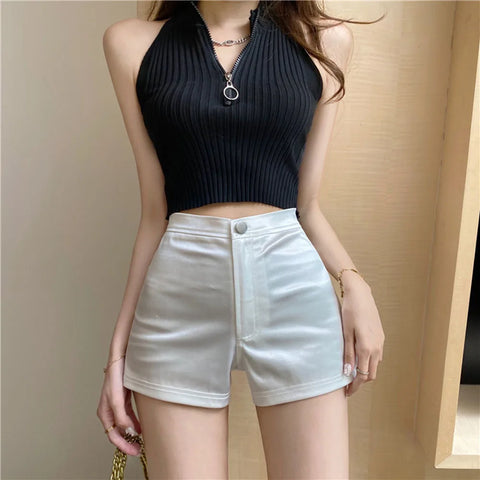 Temperament High Waist Slim Fit Wrap Hip Shorts