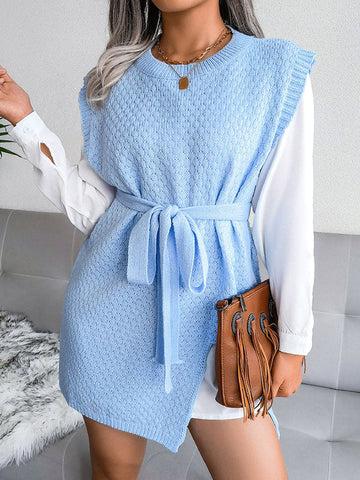 Sleeveless Split Knit Midi Dress