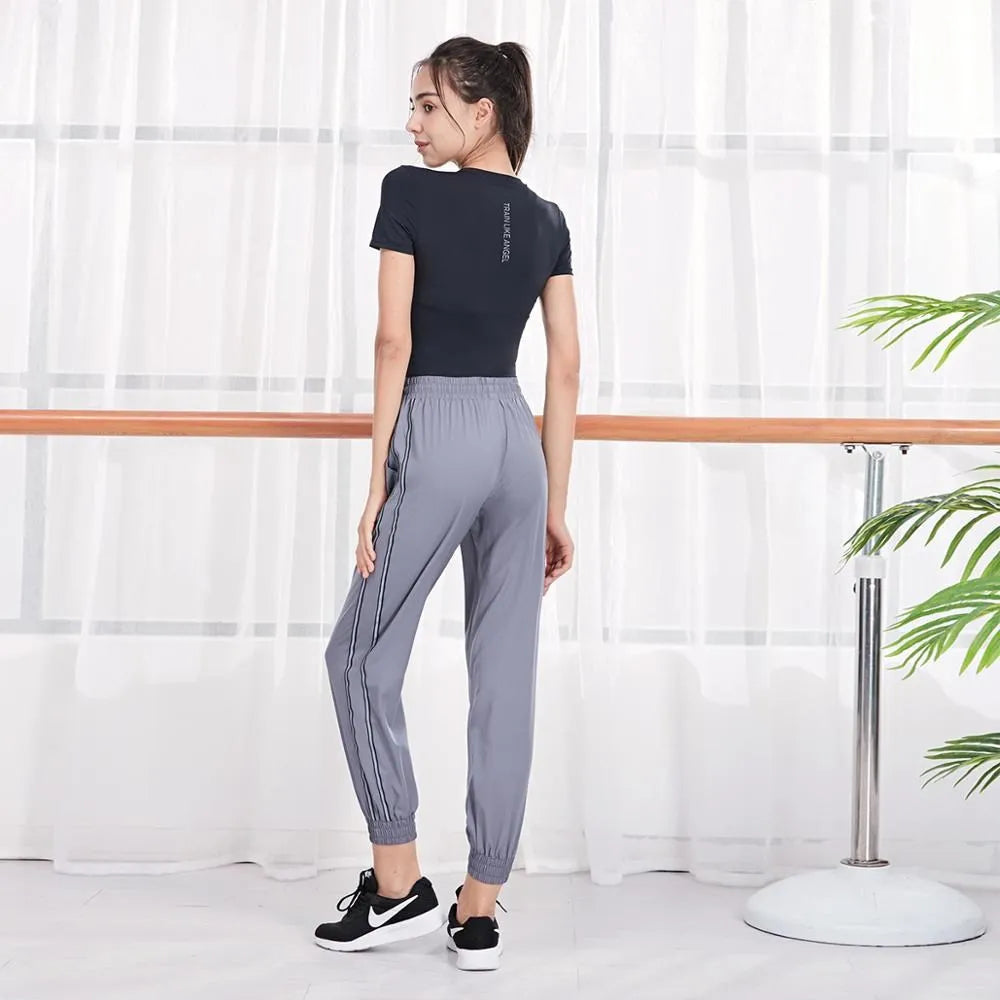 Stripe Quick Dry Reflective Outdoor Sweatpants