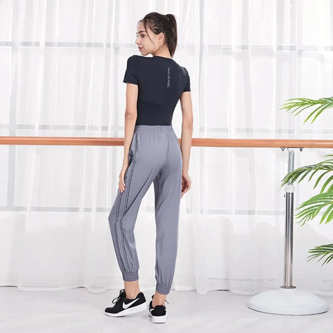 Stripe Quick Dry Reflective Outdoor Sweatpants