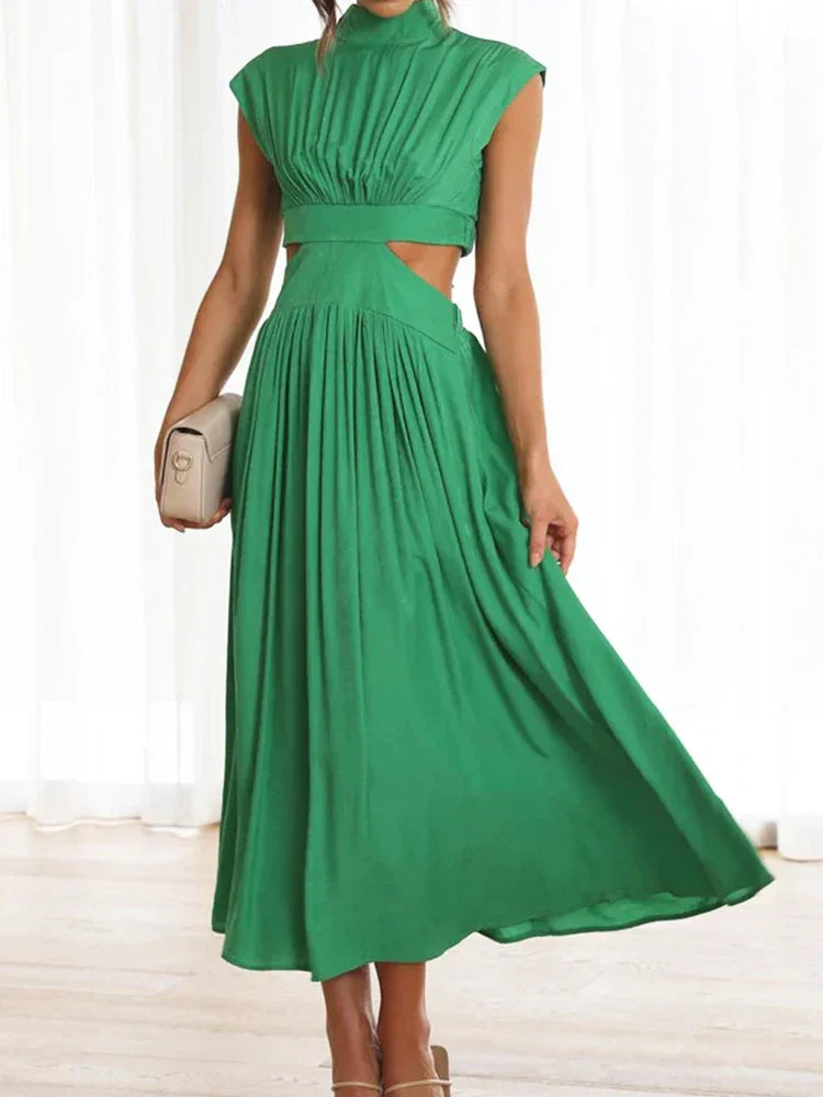 Beach Maxi Hollow Out Casual Fashion Summer Sexy V-neck Long Midi Dress