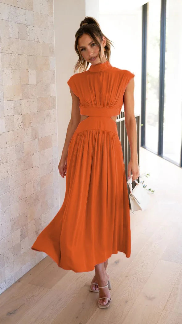 Beach Maxi Hollow Out Casual Fashion Summer Sexy V-neck Long Midi Dress