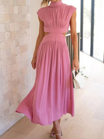 Beach Maxi Hollow Out Casual Fashion Summer Sexy V-neck Long Midi Dress