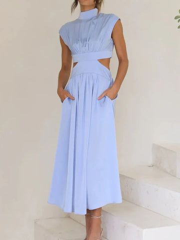 Beach Maxi Hollow Out Casual Fashion Summer Sexy V-neck Long Midi Dress