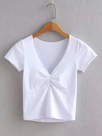 Soft Stretchy Fitted Seam Under The Bust Crop Top