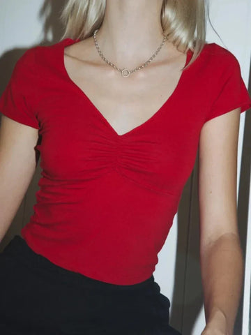 Soft Stretchy Fitted Seam Under The Bust Crop Top