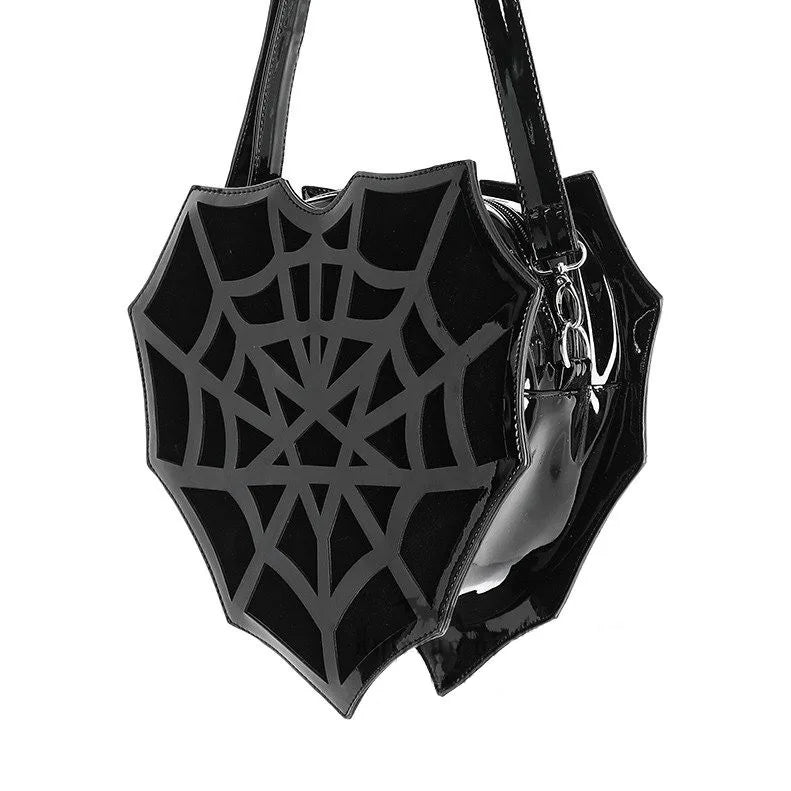 Black Women's Halloween Punk Designer Web Creative Spider Shoulder Crossbody Bag