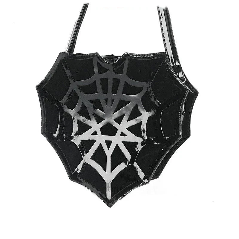 Black Women's Halloween Punk Designer Web Creative Spider Shoulder Crossbody Bag