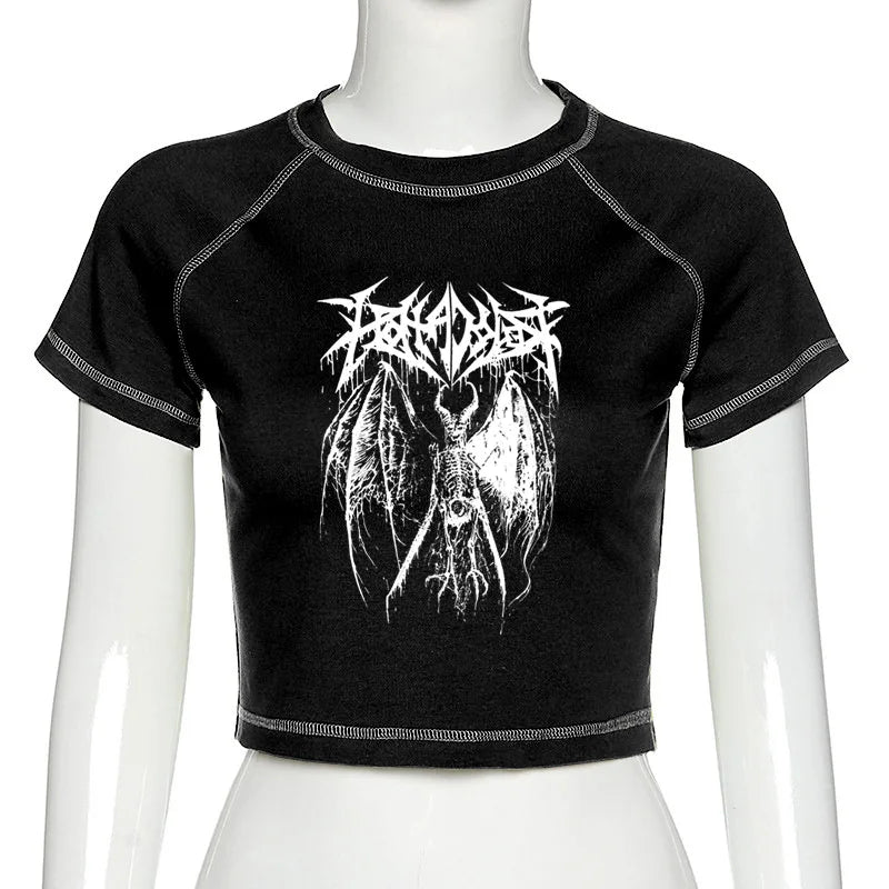 Harajuku Retro Demon Punk Gothic Crop Top