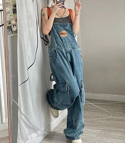 Aesthetic Boyfriend Graceful Denim Overalls