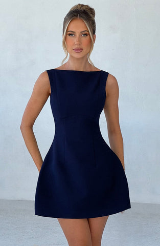 Alana Mini Graceful Dress - Navy